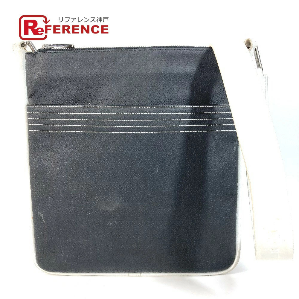Loewe Bicolor Anagram Bag Crossbody Pouch Clutch Shoulder Leather Black